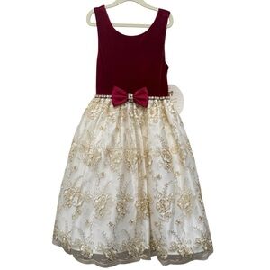 American Princess Red and Gold Party Dress NWT Size 8